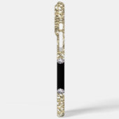 Gouden Glitter Pareltjes met naam en Mongram Case-Mate iPhone Case (Achterkant / Links)