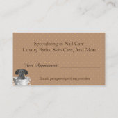 Gouden Glitter Pet Bathing en Grooming Afspraak Afsprakenkaartje (Achterkant)