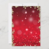 Gouden Glitter Pine Tree, Stars Red Bokeh Company Kaart (Achterkant)