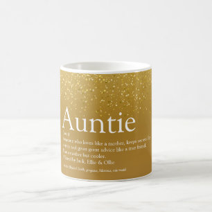Gouden Glitter Plezier Glam Cool Tante Tante Defin Koffiemok