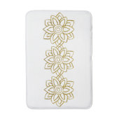 Gouden Glitter Poinsettia Kerstmis Wit Badmat (Voorkant Verticaal)