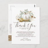 Gouden Glitter Pompoenen en Groen Dank U Briefkaart (Voorkant / Achterkant)