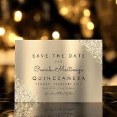 Gouden Glitter Quinceanera Sla de datum op Save The Date