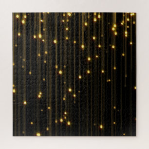 Gouden Glitter Regen Licht Gordijn Legpuzzel