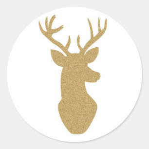 Gouden glitter rendieren stickers