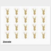 Gouden glitter rendieren stickers (Vel)