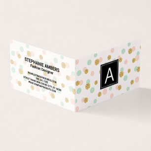 Gouden Glitter Retro Stippenpatronen Visitekaartjes