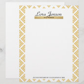 Gouden Glitter Rhomboid over witte achtergrond Briefhoofd (Voorkant / Achterkant)