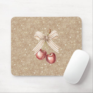 Gouden Glitter Rode Kersen Muismat