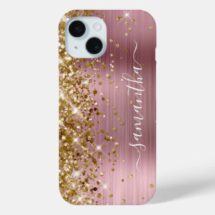 Gouden Glitter Roze Folie Moderne Meisjesachtige H