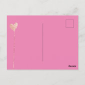 Gouden Glitter Roze Glam Hartslagen Verjaardag Briefkaart (Achterkant)