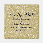 Gouden Glitter Save the Date Magnet Magneet (Voorkant)
