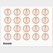 Gouden Glitter Schattige Kleine Prinses Aqiqah Ronde Sticker (Vel)