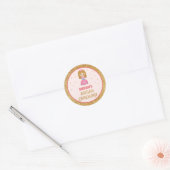 Gouden Glitter Schattige Kleine Prinses Aqiqah Ronde Sticker (Envelop)