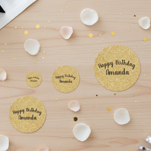 Gouden Glitter Schitter Gelukkige Verjaardag Aange Confetti