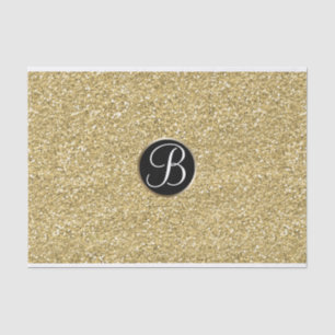 Gouden Glitter Schitter Glam Monogram Eerste Aange Tissuepapier