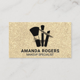 Gouden Glitter Schitter Glamour Make-upkwasten Visitekaartje
