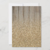 Gouden Glitter Schuur Hout Brunch & Bubbly Kaart (Achterkant)