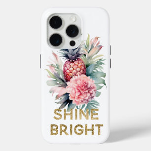 Gouden Glitter Shine Ananas iPhone 15 Pro Case