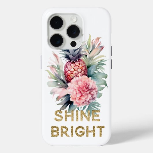 Gouden Glitter Shine Ananas Case-Mate iPhone Case (Achterkant)