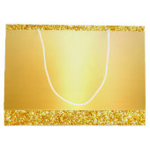Gouden Glitter Sjabloon Elegant Modern Glamoureus Groot Cadeauzakje (Achterkant)