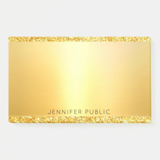 Gouden Glitter Sjabloon Modern Elegant Professiona Post-it® Notes (Voorkant)