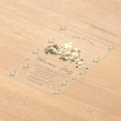 Gouden Glitter Sneeuwvlokken Kaarsenballen Kerstmi Acryl Uitnodigingen (Laagn)