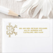 Gouden Glitter Sneeuwvlokken Winter Bruiloft Label (Insitu)