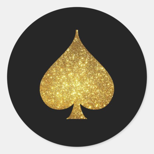Gouden Glitter Spade Symbool Sticker (Voorkant)