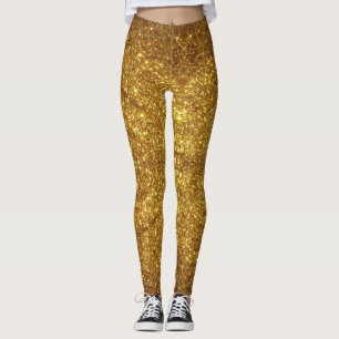 Gouden Glitter Sparkle Effect Leggings - Broek