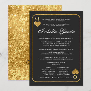 Gouden Glitter Speelkaart Las Vegas Quinceañera Kaart