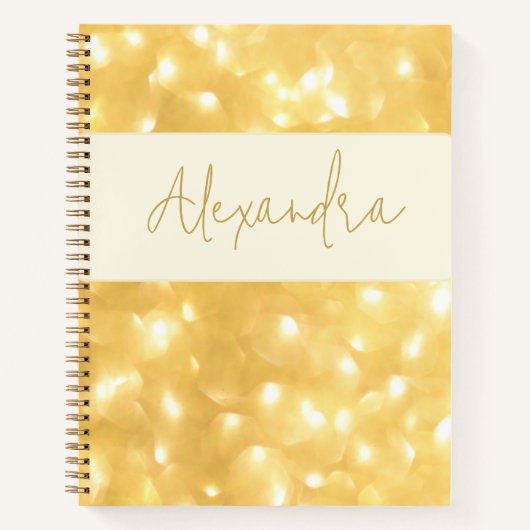 Gouden Glitter Spiraal Notebook Notitieboek (Voorkant)