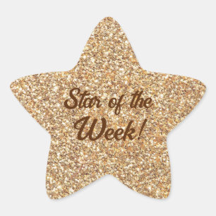 Gouden Glitter Ster leerlingbeloning Sticker