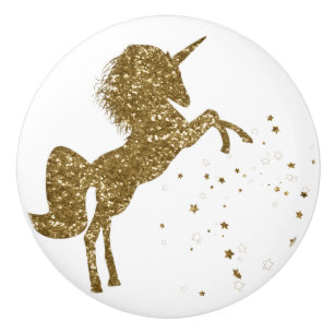 Gouden Glitter Sterren Eenhoorn Magische Schitteri Keramische Knop