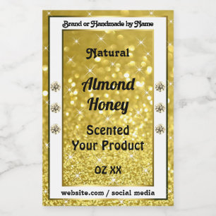 Gouden Glitter Sterren Fonkelende Diamanten Produc Voedselcontainer Etiket