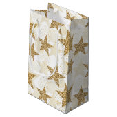 Gouden Glitter sterren geschenkzak Klein Cadeauzakje (Achterkant Gekanteld)
