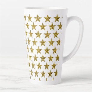 Gouden glitter sterren latte mok