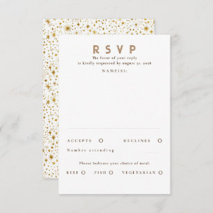 Gouden Glitter Sterren Moderne Bruiloft RSVP