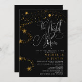 Gouden Glitter Sterren repetitie diner Kaart (Voorkant / Achterkant)