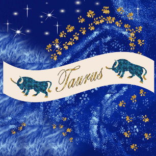 Gouden Glitter Stier Zodiac Verjaardagscadeau Lint
