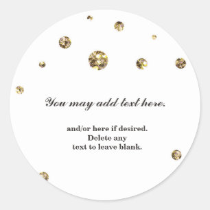 Gouden Glitter Stippen Witte Bruidssticker Trouw Ronde Sticker