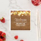 Gouden Glitter String Lights Trouwpapier servetten (Insitu)