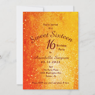 Gouden Glitter Sweet Sixteen 16 Verjaardag Kaart