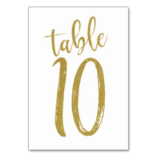 Gouden Glitter Tafelnummer10 Kaart