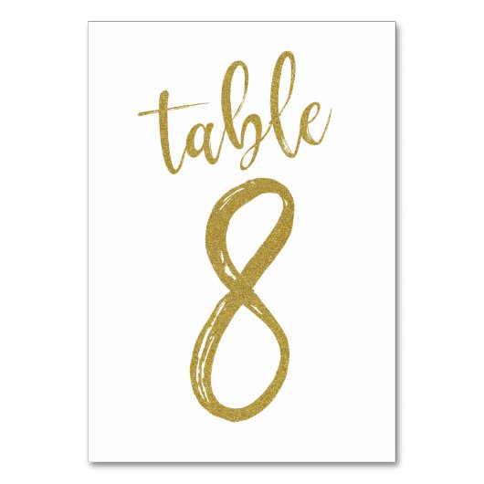 Gouden Glitter Tafelnummer 8 (Voorkant)