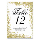 Gouden Glitter Tafelnummer Kaart, 3,5" x 5" (Voorkant)