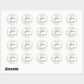 Gouden Glitter Trouwkaars Ronde Sticker (Vel)