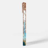Gouden Glitter Turquoise Marmer Glitter Drips Case-Mate iPhone Case (Achterkant / Links)
