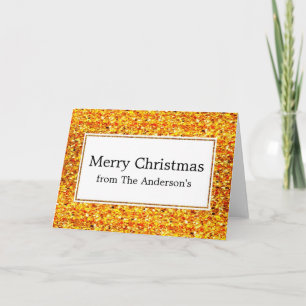 Gouden Glitter Uitzicht Elegante Kerstkaart Feestdagen Kaart