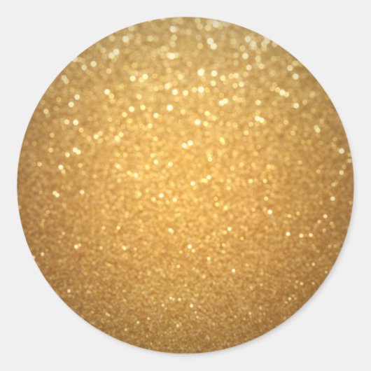 Gouden Glitter Uitzicht Elegante Lege Ovale Sticke Ronde Sticker (Voorkant)